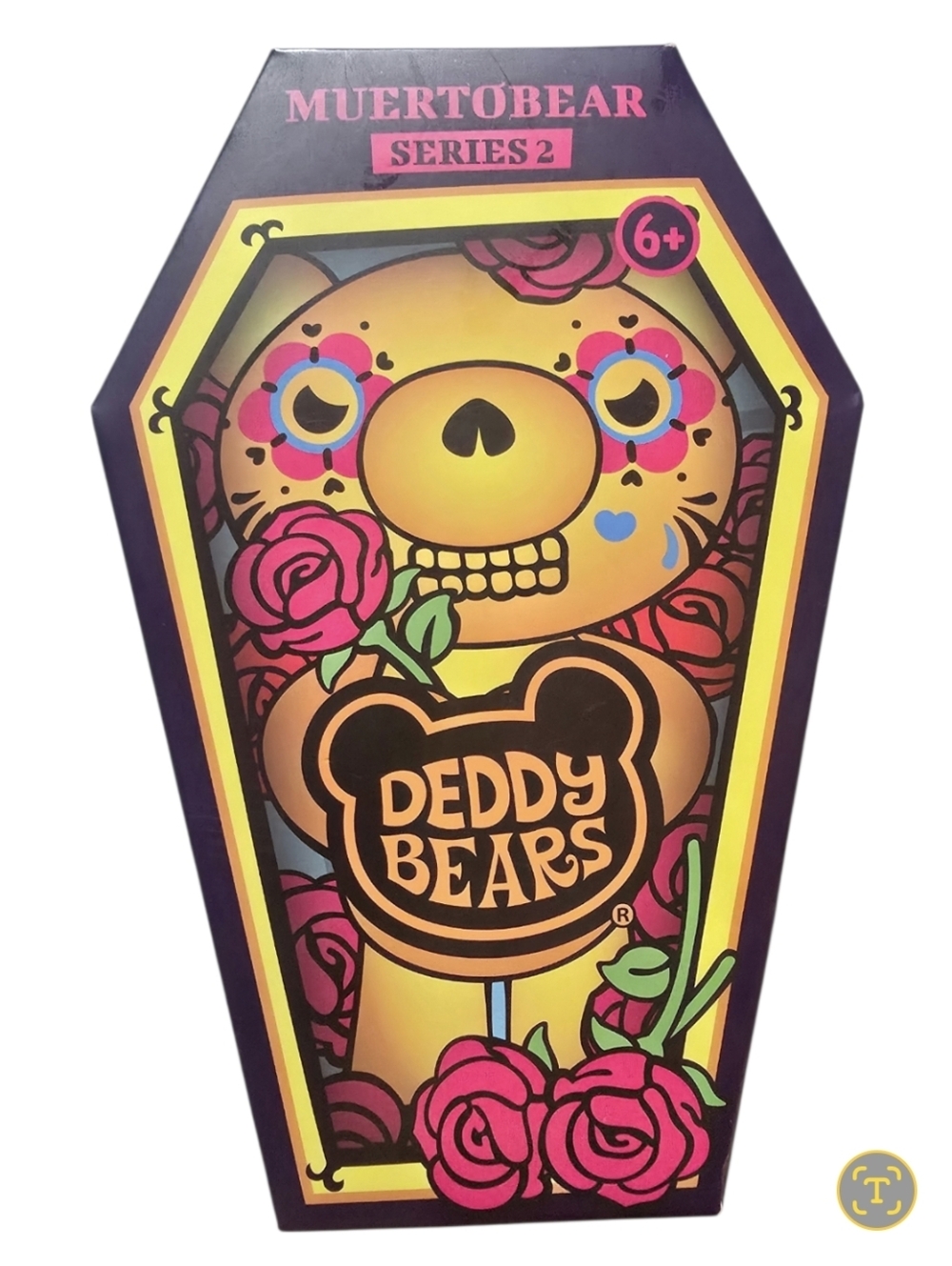 Deddy Bears Muertobear Series 2 Yellow & Pink Bear Figure, NWT
